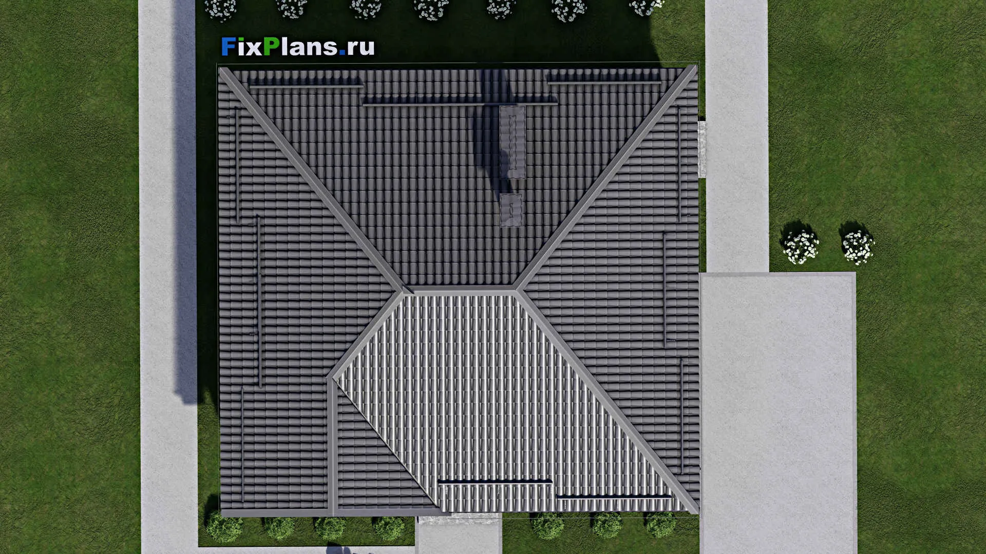 F-4589 - Проект одноэтажного дома 11 на 12, площадью 90 м² с 2 спальнями