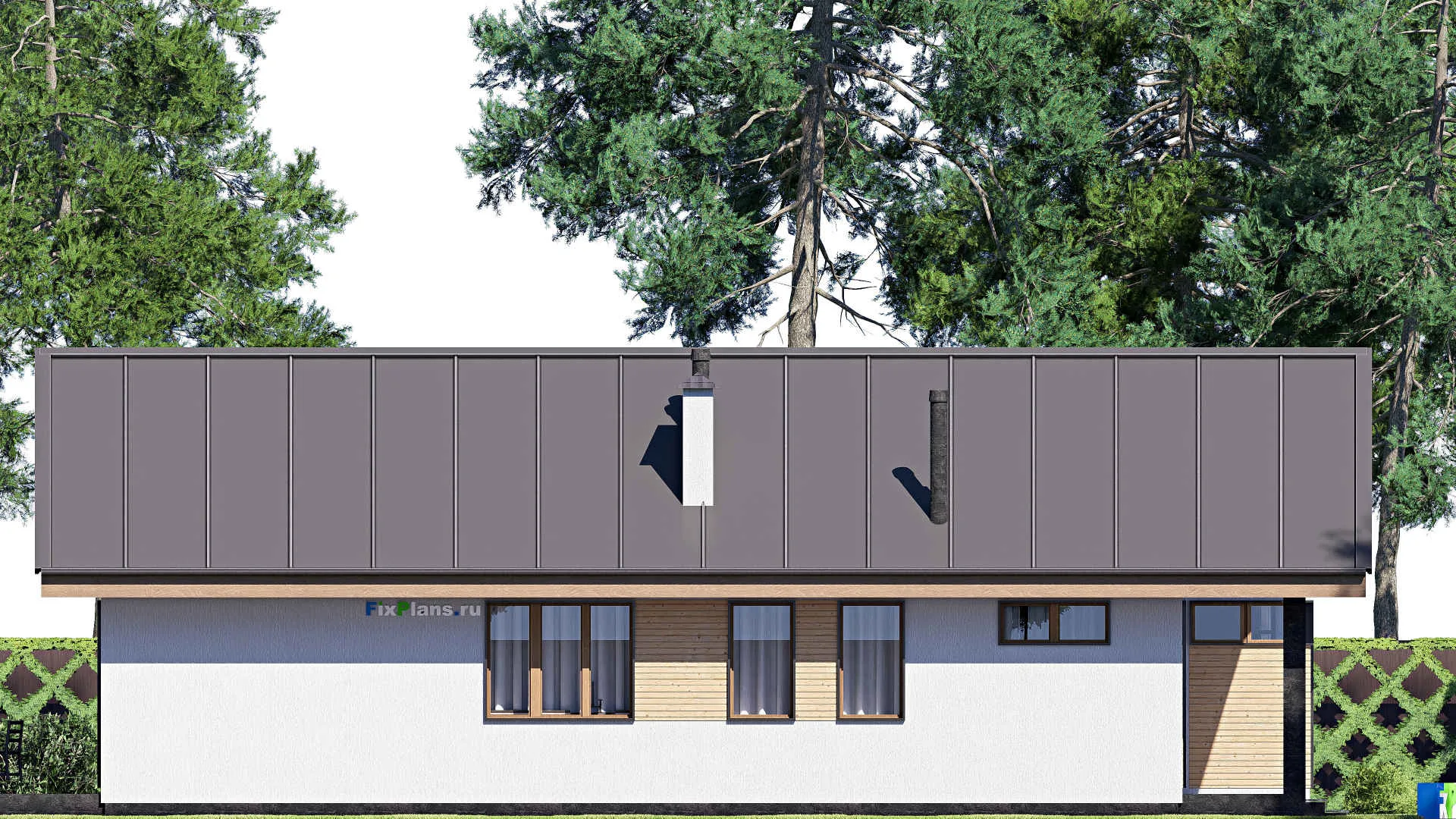 F-19889 - Проект одноэтажного дома 15 на 19, площадью 210 м² с террасой и 3 спальнями