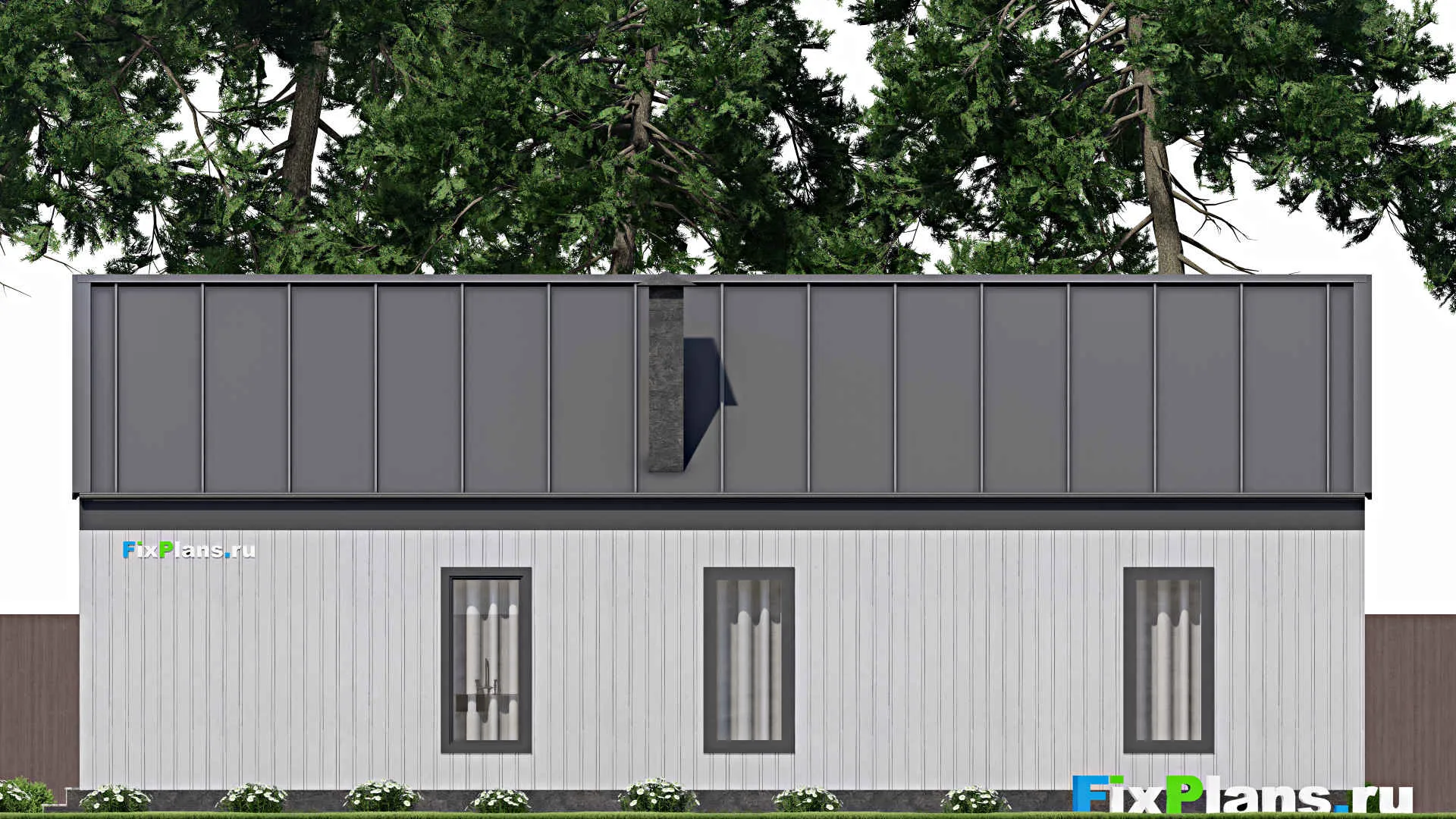 F-9359 - Проект дома с мансардой 9 на 15, площадью 100 м² с террасой и 2 спальнями