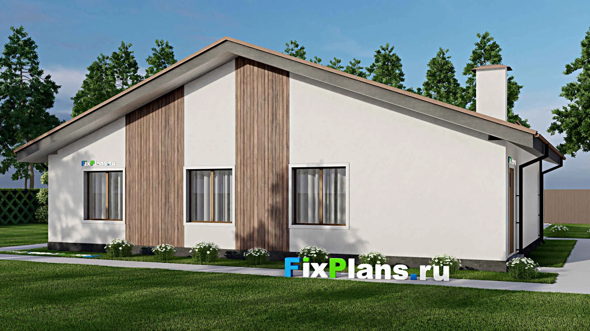 F-9962 - План одноэтажного дома 13 на 17, площадью 160 м² с 4 спальнями