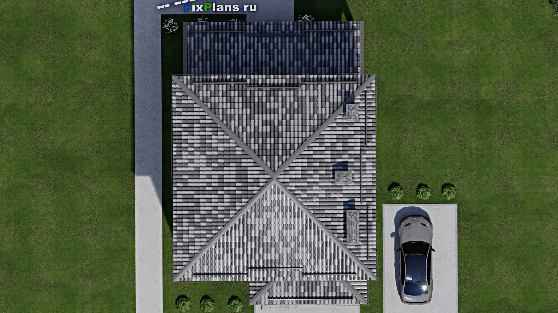 F-12284 - Планы двухэтажного дома 10 на 15, площадью 180 м² с террасой и 2 спальнями