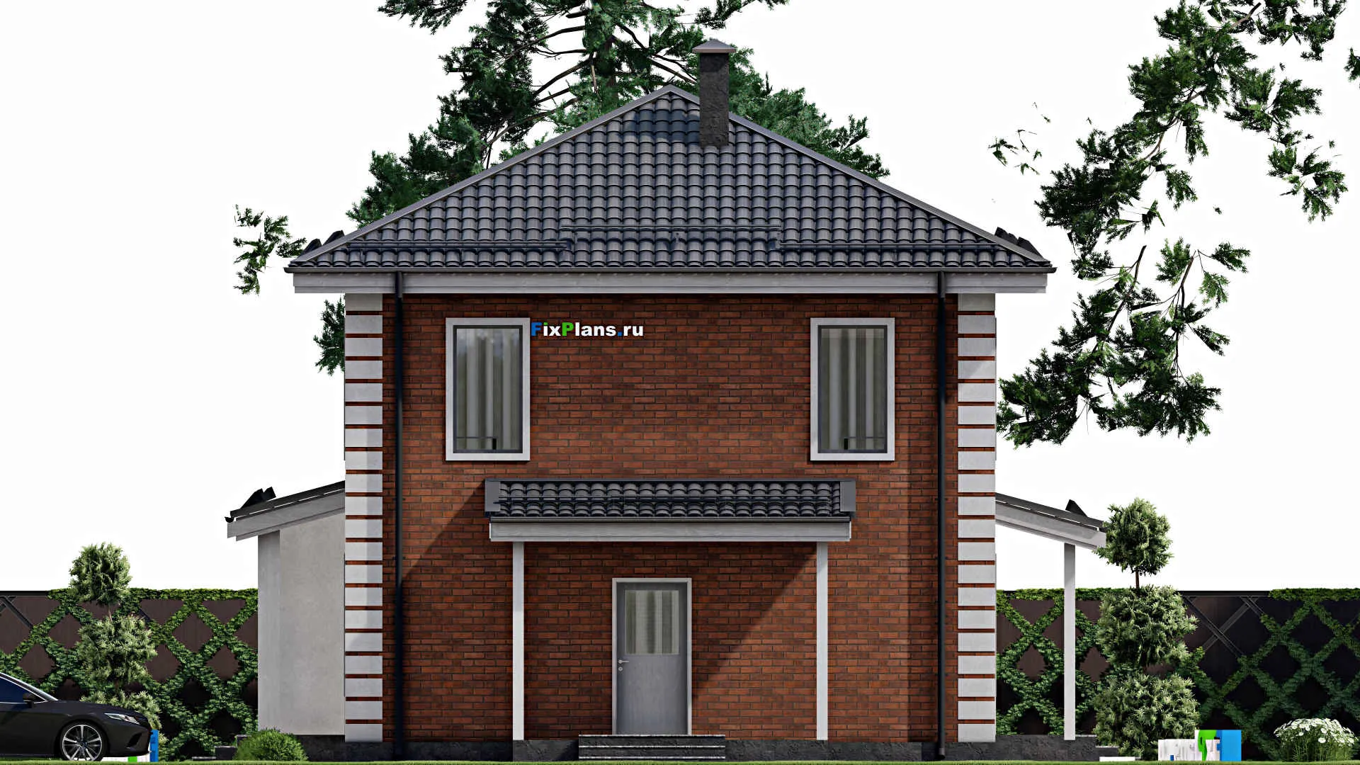 F-6911 - Проект двухэтажного дома 12 на 24, площадью 290 м² с 6 спальнями