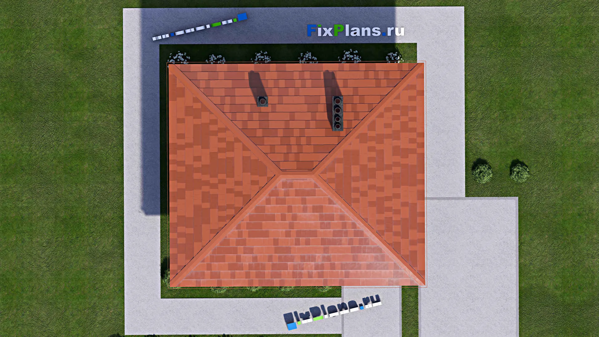 F-15047 - Проект бани 8 на 9, площадью 50 м² с комнатой отдыха и санузлом