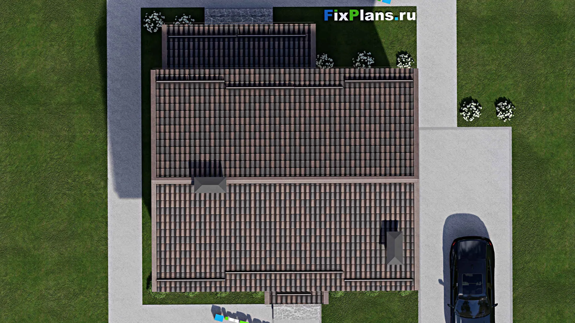 F-4796 - Проект дома с мансардой 9 на 11, площадью 140 м² с террасой и 3 спальнями