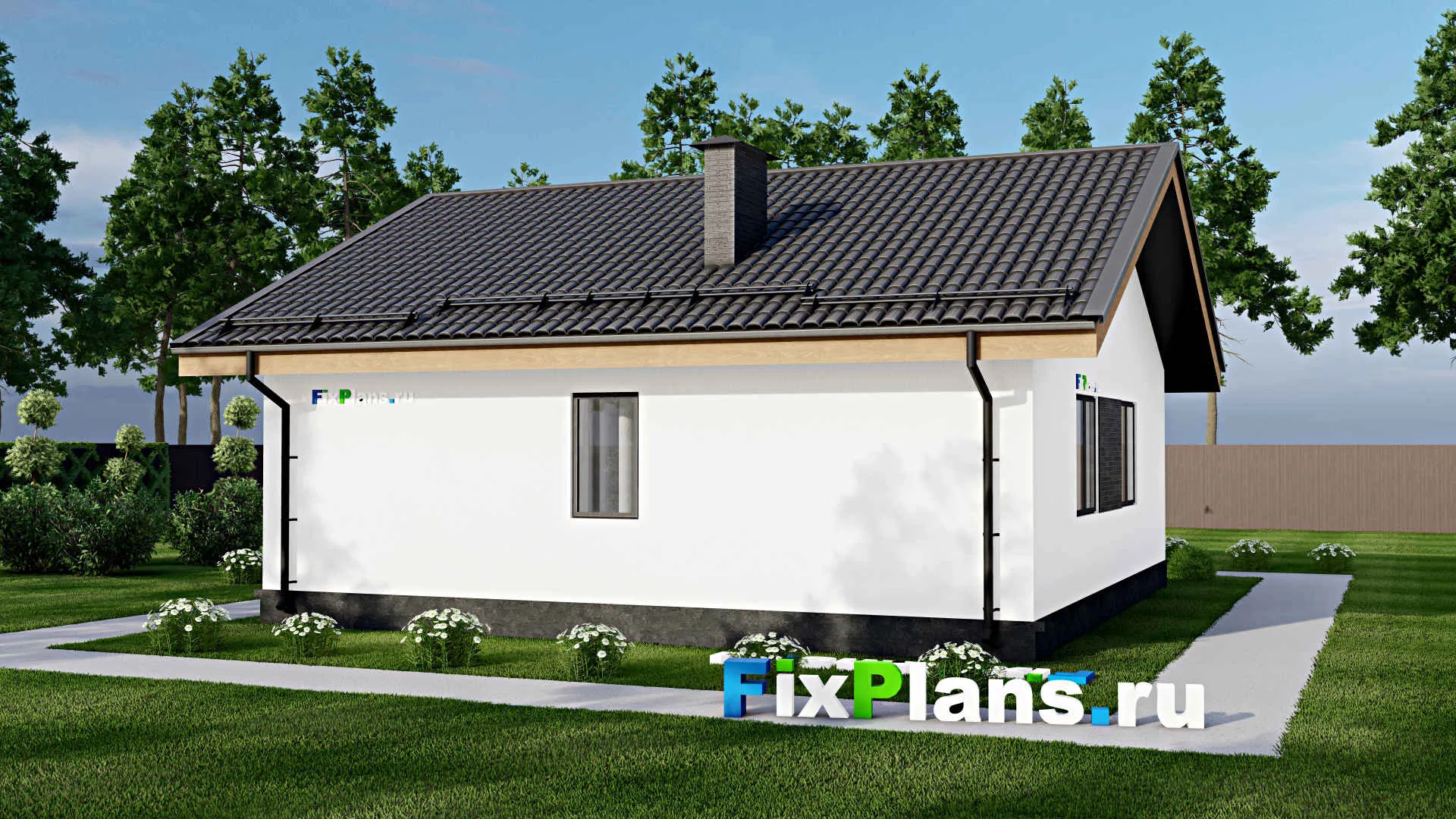 F-4733 - Проект одноэтажного дома 11 на 11, площадью 90 м² с 2 спальнями