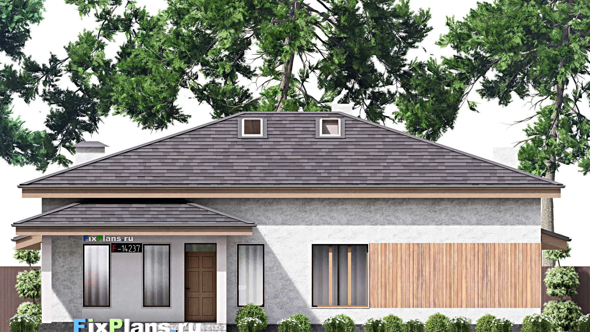 F-14237 - Проект дома с мансардой 16 на 17, площадью 280 м² с террасой и 3 спальнями