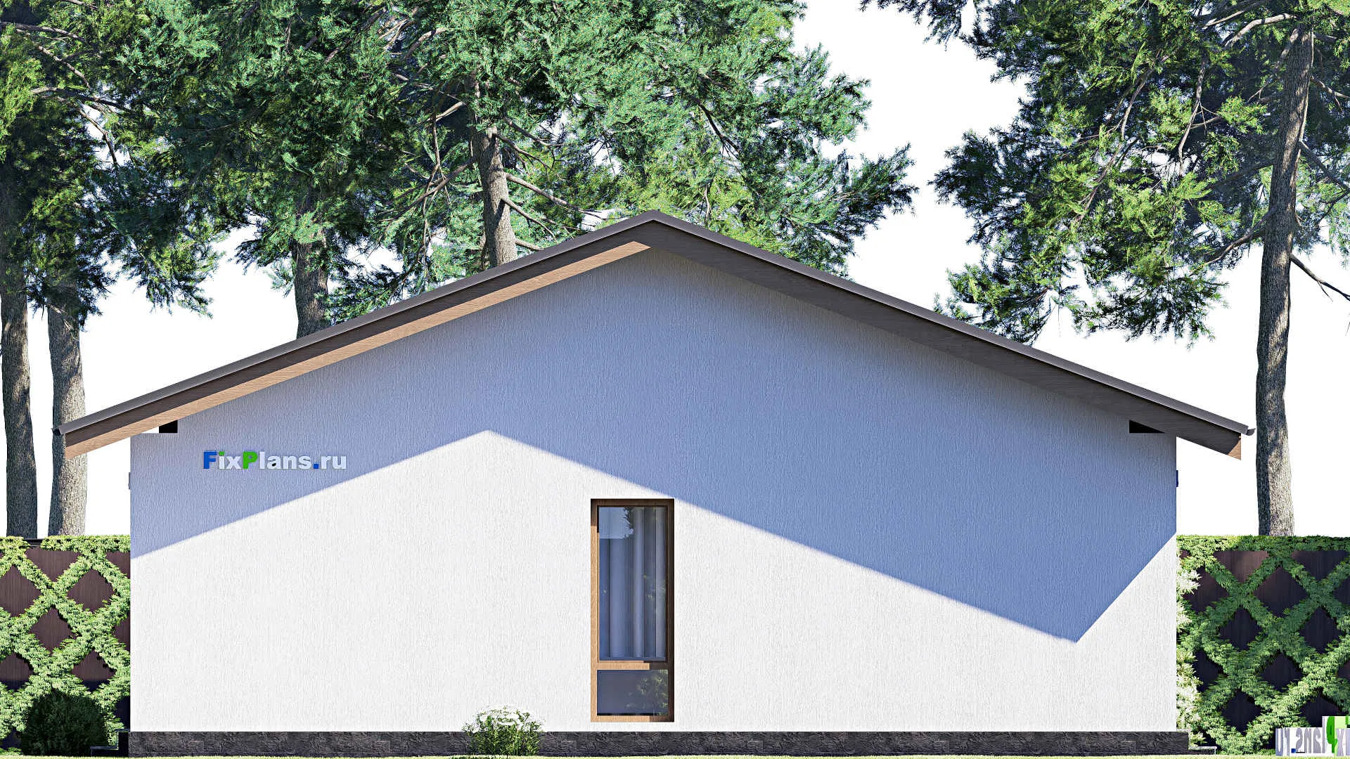 F-18629 - Проект одноэтажного дома 12 на 13, площадью 110 м² с террасой и 3 спальнями