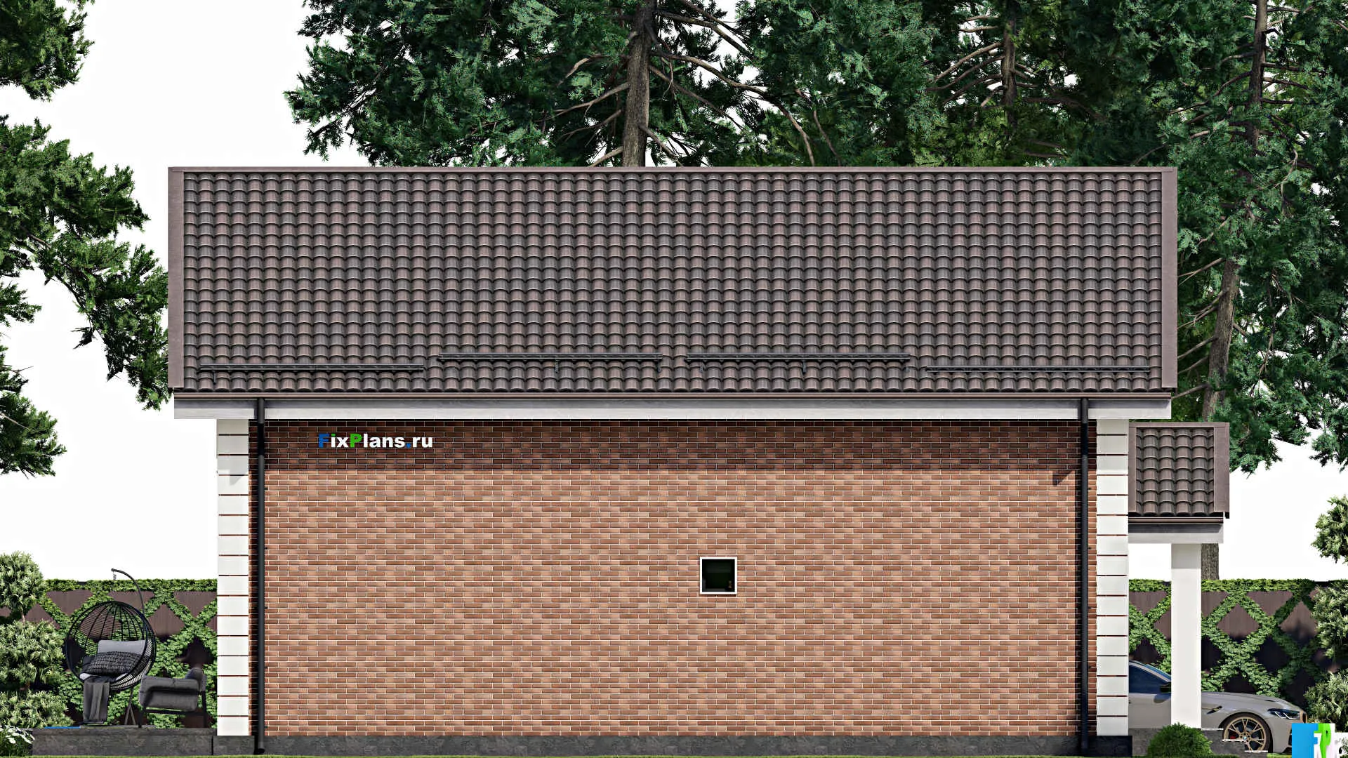 F-4724 - Проект дома с мансардой 12 на 13, площадью 240 м² с террасой и 4 спальнями