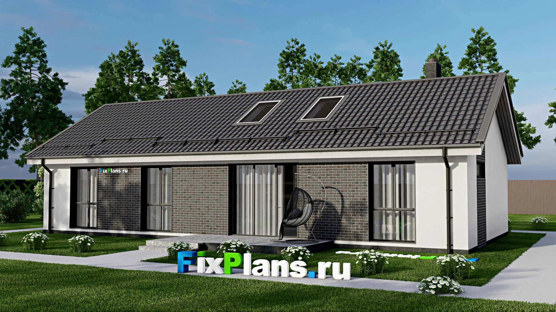 F-3329 - Проект одноэтажного дома 9 на 18, площадью 110 м² с 3 спальнями