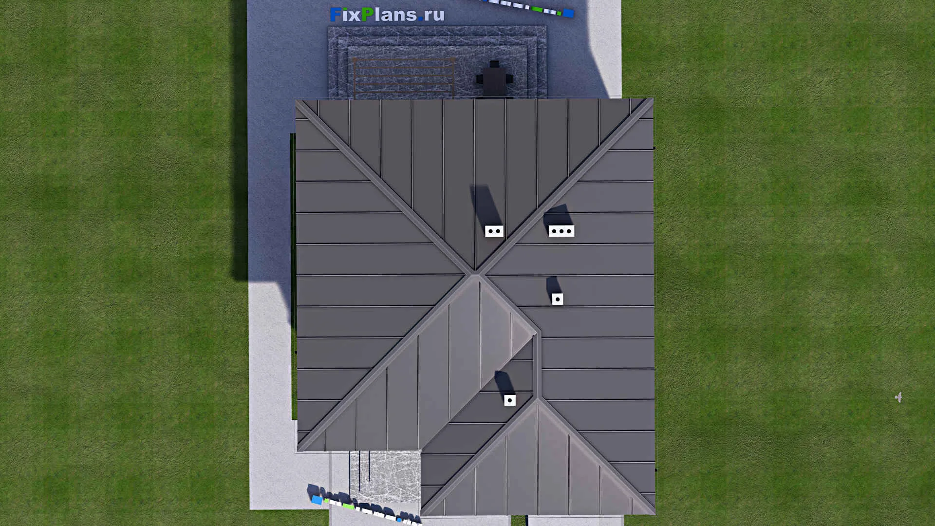 F-15929 - Проект двухэтажного дома 11 на 16, площадью 210 м² с террасой, гаражом на 1 машину и 3 спальнями