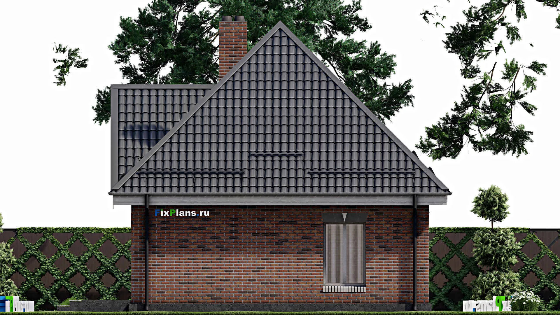 F-2348 - Проект одноэтажного дома 9 на 11, площадью 80 м² с 3 спальнями