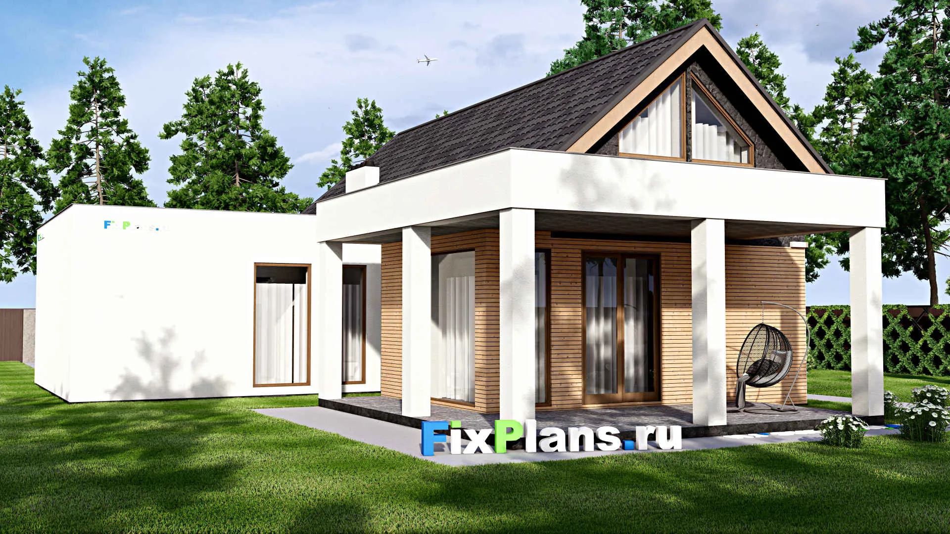 F-16352 - Проект дома с мансардой 17 на 20, площадью 260 м² с 4 спальнями