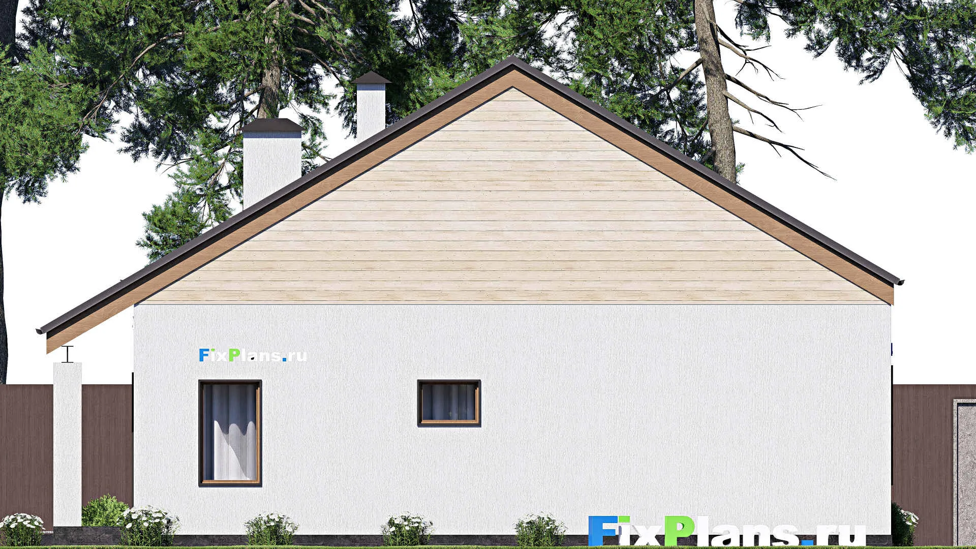 F-18548 - Проект одноэтажного дома 12 на 13, площадью 110 м² с террасой и 3 спальнями