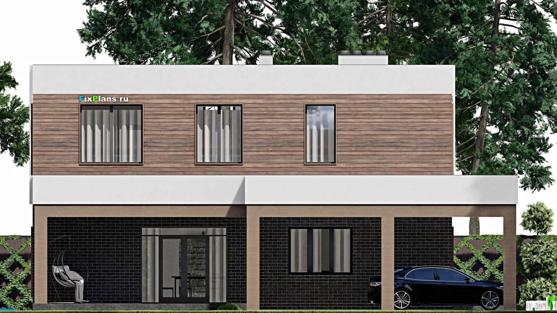 F-3545 - Планы двухэтажного дома 10 на 14, площадью 210 м² с террасой и 3 спальнями