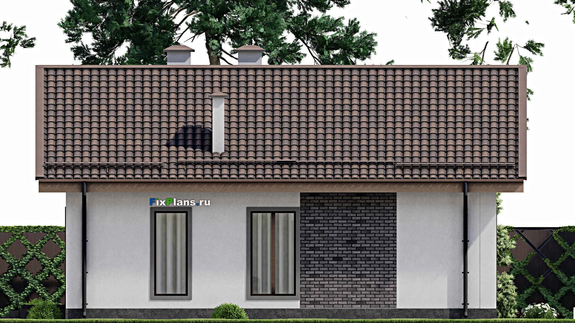 F-11060 - Проект одноэтажного дома 11 на 13, площадью 100 м² с 2 спальнями