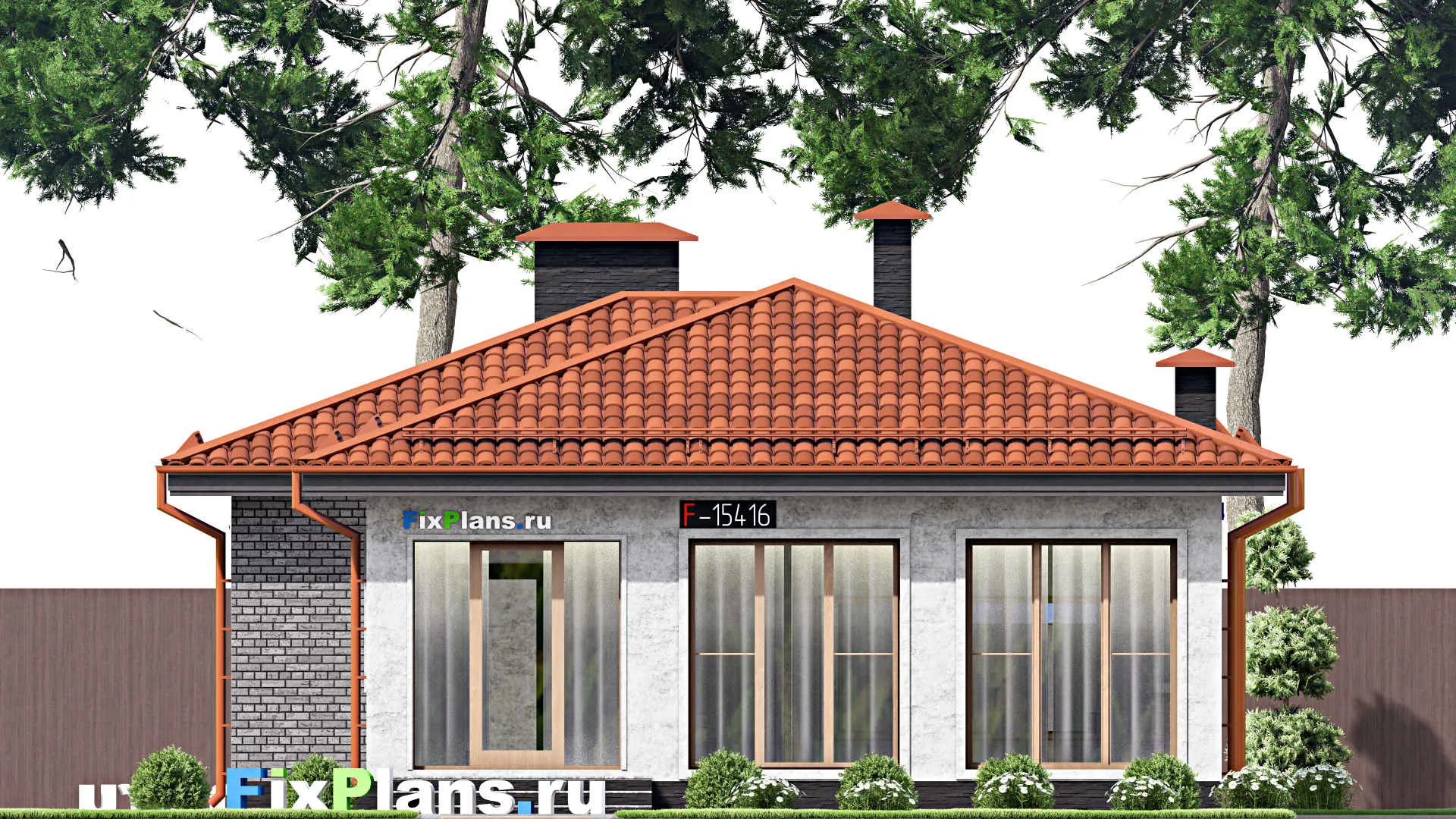 F-15416 - Проект бани 10 на 15, площадью 120 м² с комнатой отдыха, терассой, санузлом и спальней