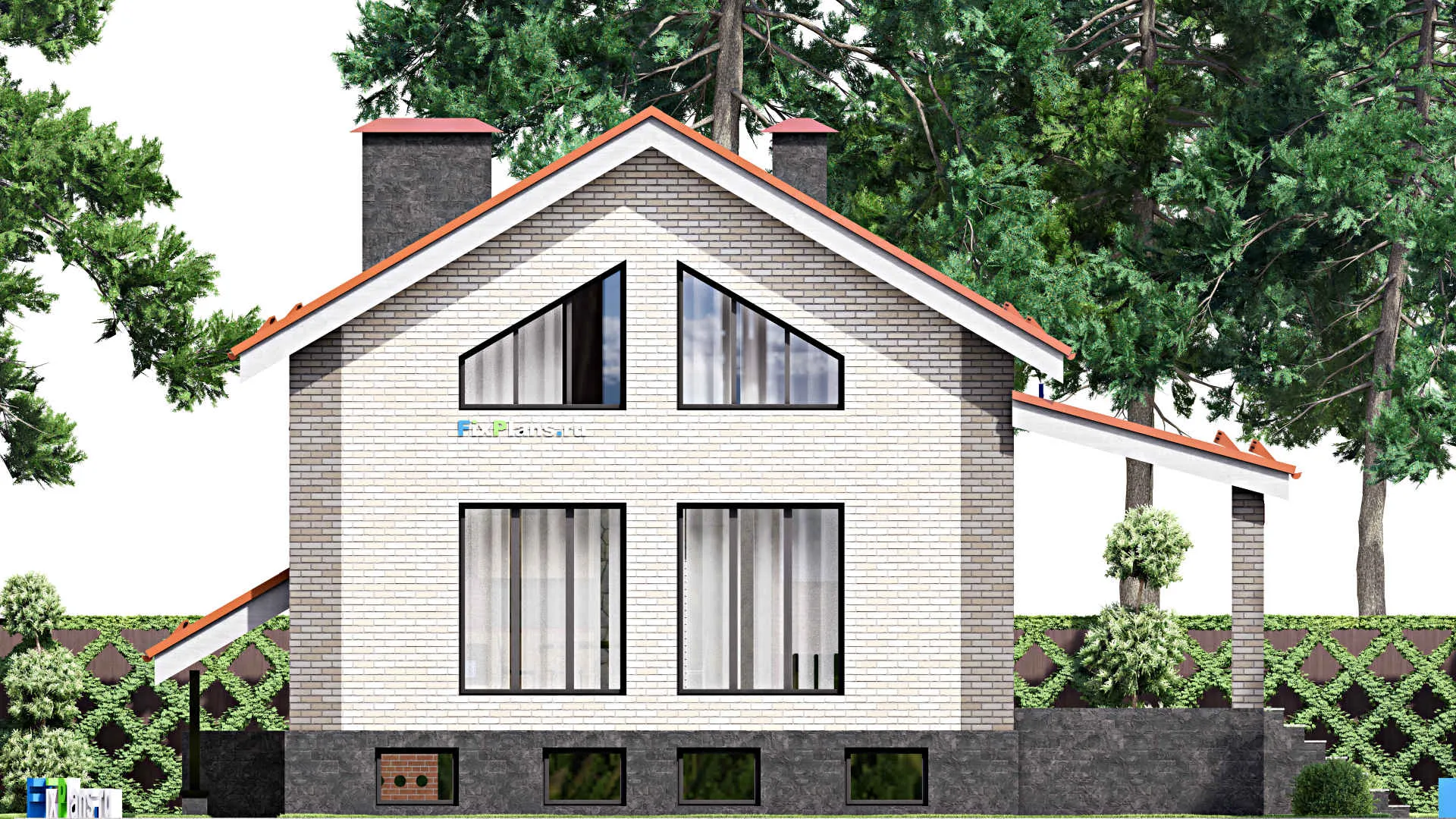 F-15722 - Проект дома с мансардой 12 на 13, площадью 170 м² с 3 спальнями