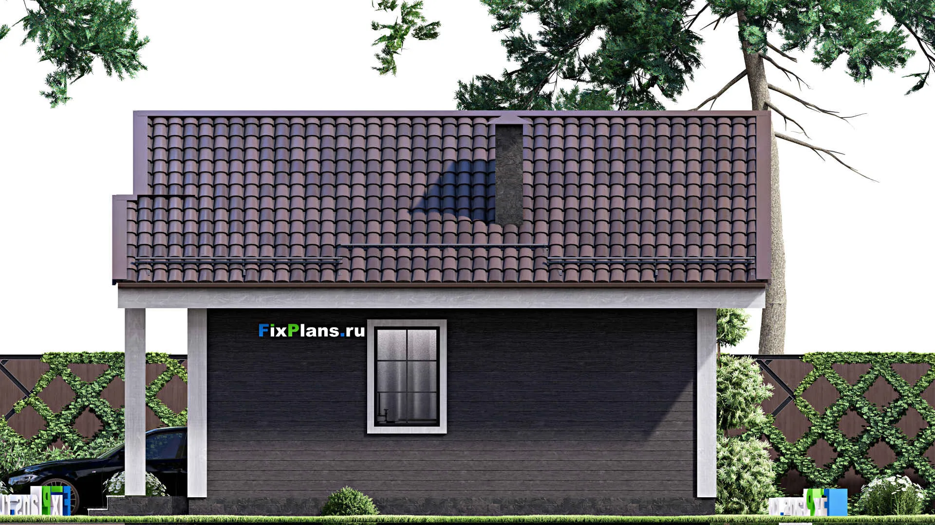 F-15479 - Проект бани 7 на 9, площадью 40 м² с комнатой отдыха и санузлом