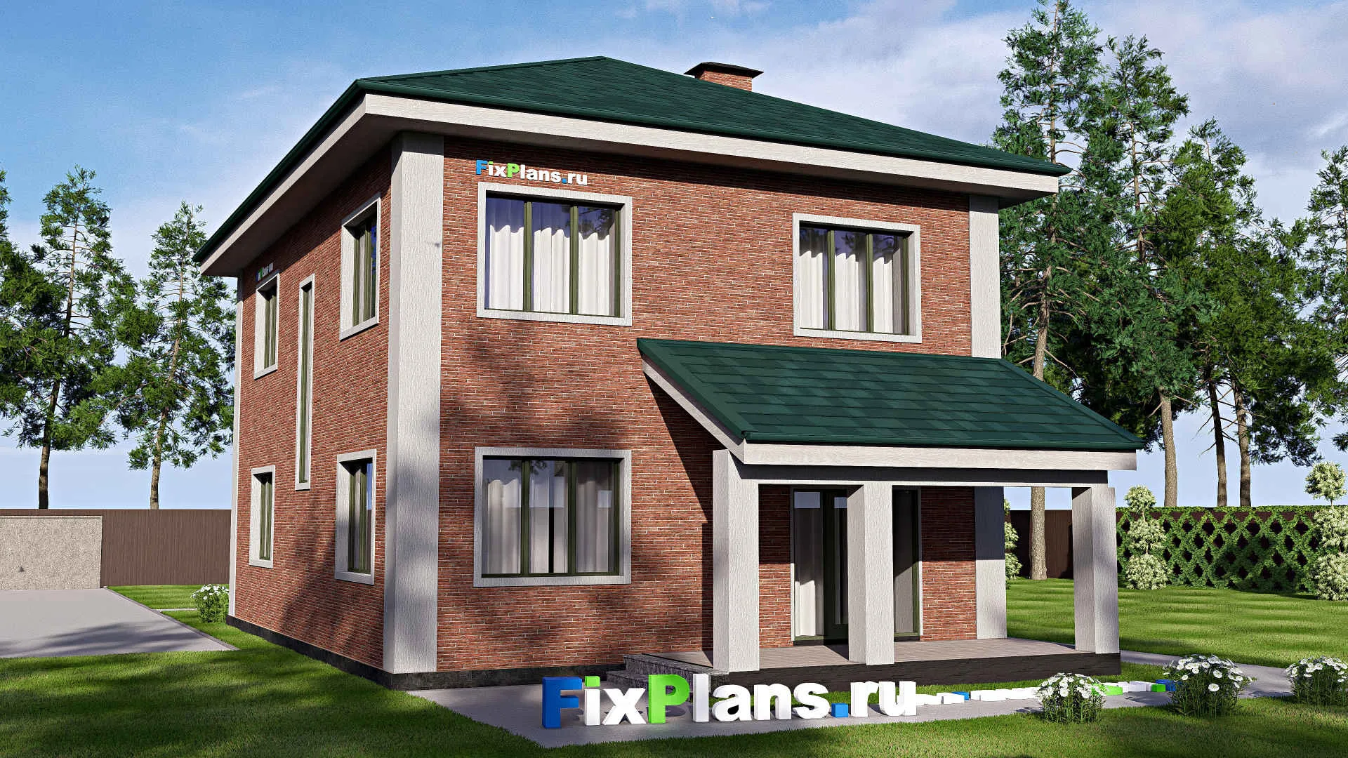 F-19007 - План одноэтажного дома 10 на 15, площадью 160 м² с террасой и 3 спальнями