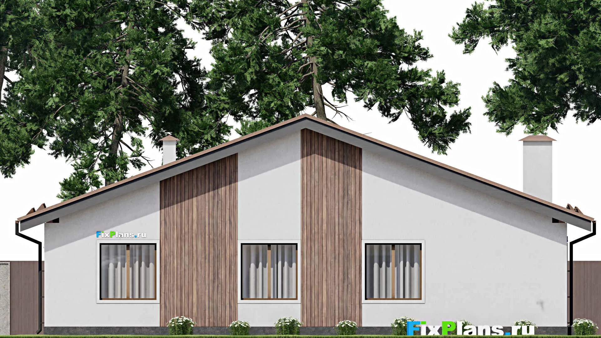 F-9962 - План одноэтажного дома 13 на 17, площадью 160 м² с 4 спальнями