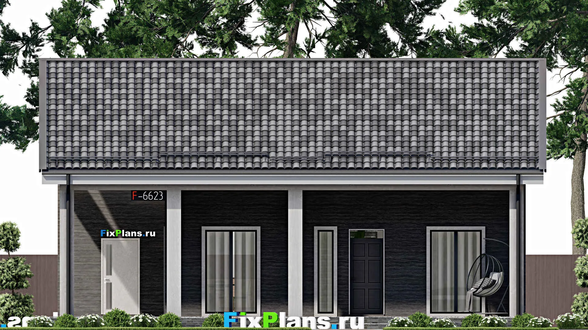 F-6623 - Планы дома с мансардой 11 на 14, площадью 180 м² с террасой и 3 спальнями